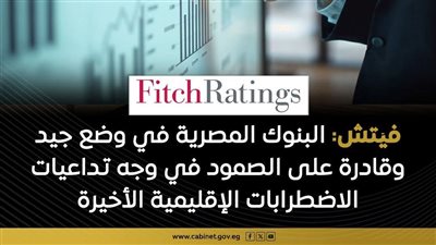 فيتش: القطاع المصرفي المصري قادر على مواجهة الاضطرابات الإقليمية