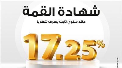 بنك مصر يُعدل العائد على شهادة “القمة” الثلاثية إلى 17.25% بدورية صرف شهرية