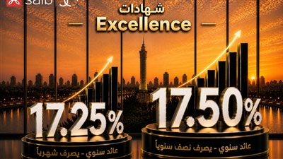 بنك saib يطرح شهادتي ادخار  «Excellence» و «Prime»بعائد سنوي يصل إلى 17.5%